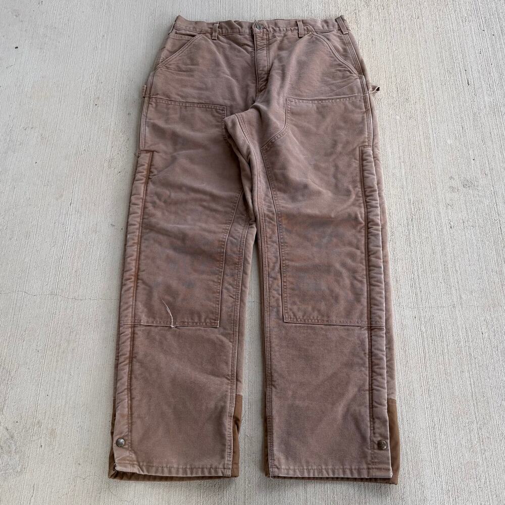 Carhartt brown insulated double knee work wear carpenter pants